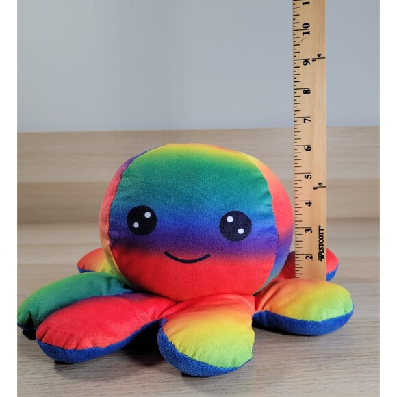 Goffa Rainbow Octopus Plush Stuffed Animal 11" Happy Colorful Soft Cuddle Toy - Picture 5 of 6